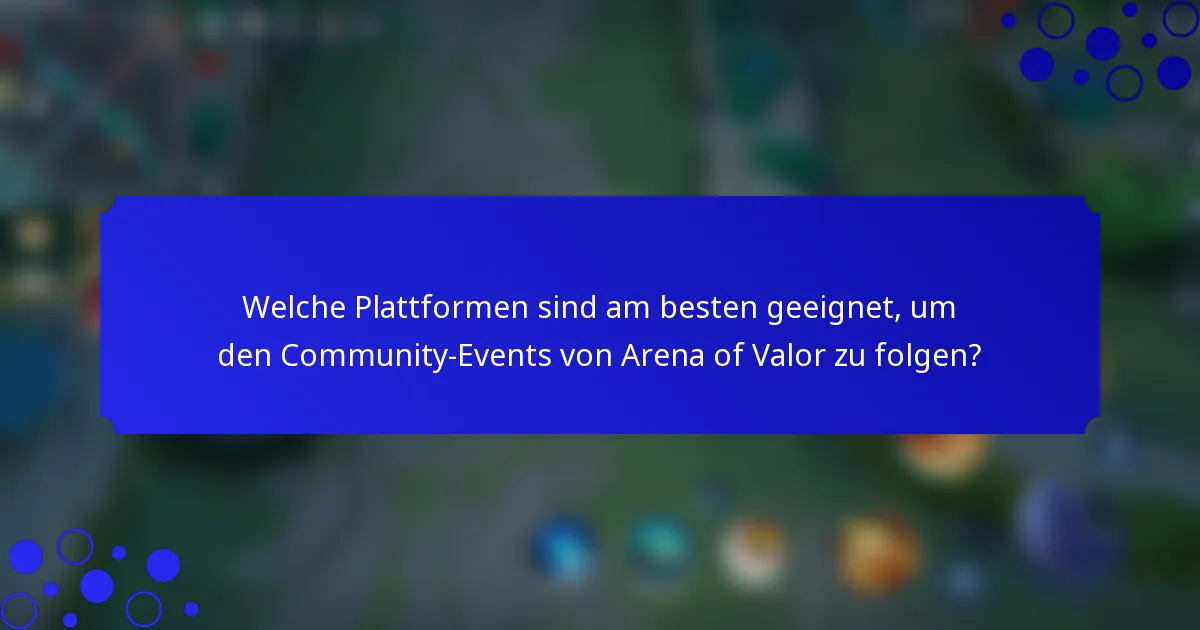 Welche Plattformen sind am besten geeignet, um den Community-Events von Arena of Valor zu folgen?